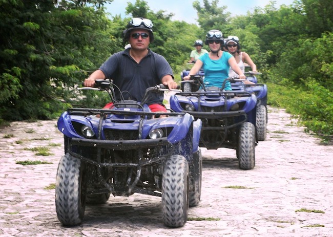 Carl and his family driving to their first ATV excursion spot.