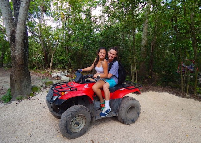 William and his girlfriend exploring Cozumel on their ATV.