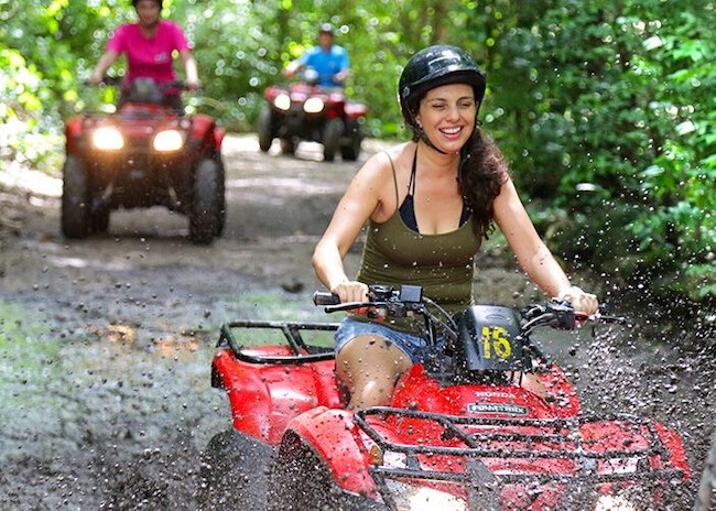 Barbara enjoying her ATV tour in Cozumel.