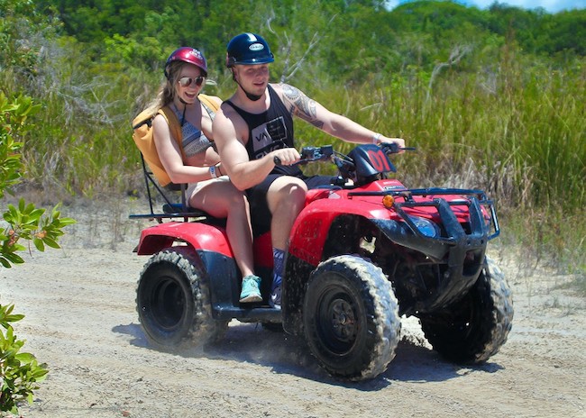 Mark and his girlfriend having fun on their ATV.